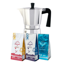 Cargar imagen en el visor de la galería, Promo 3 cafés (Especial - Exportación - Premium) y Cafetera New Vitro 6 tazas

